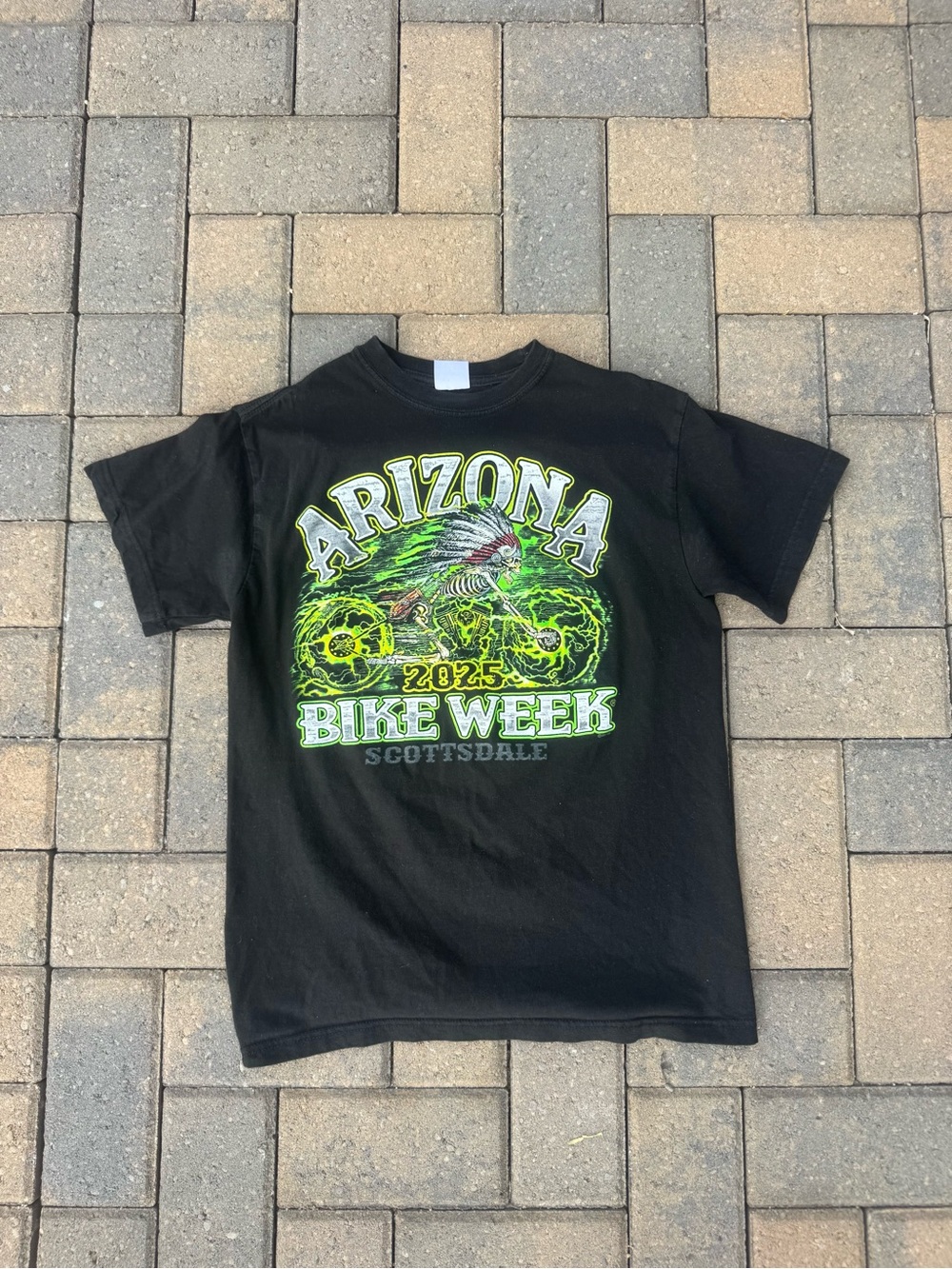 Arizona Bike Week 2023 Graphic Tee - Black with Neon Green